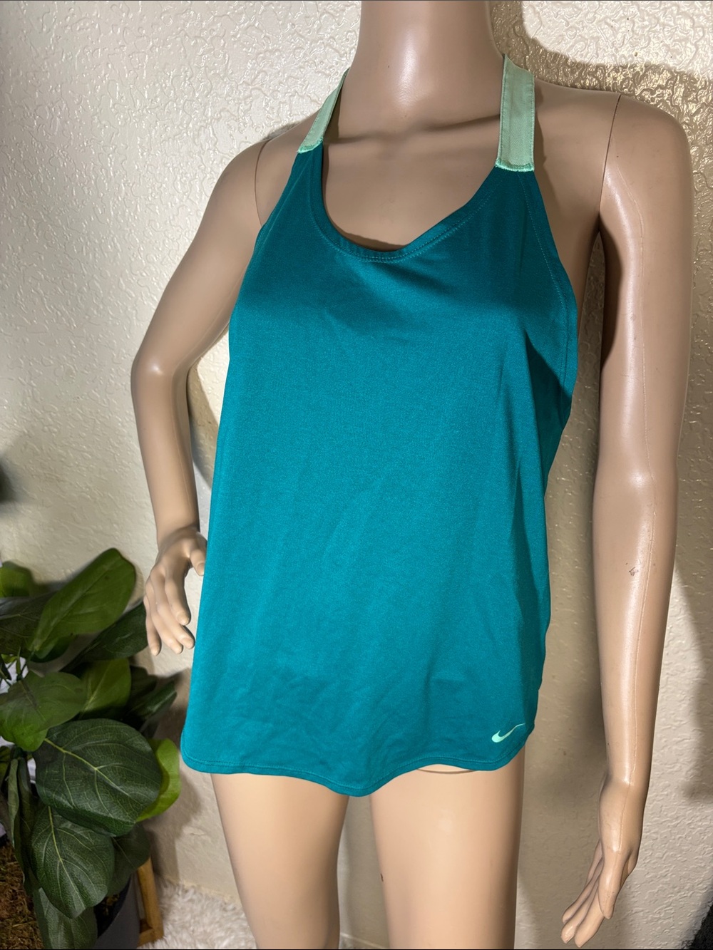 Nike Teal Nike dri-fit Tank with Mint green Straps